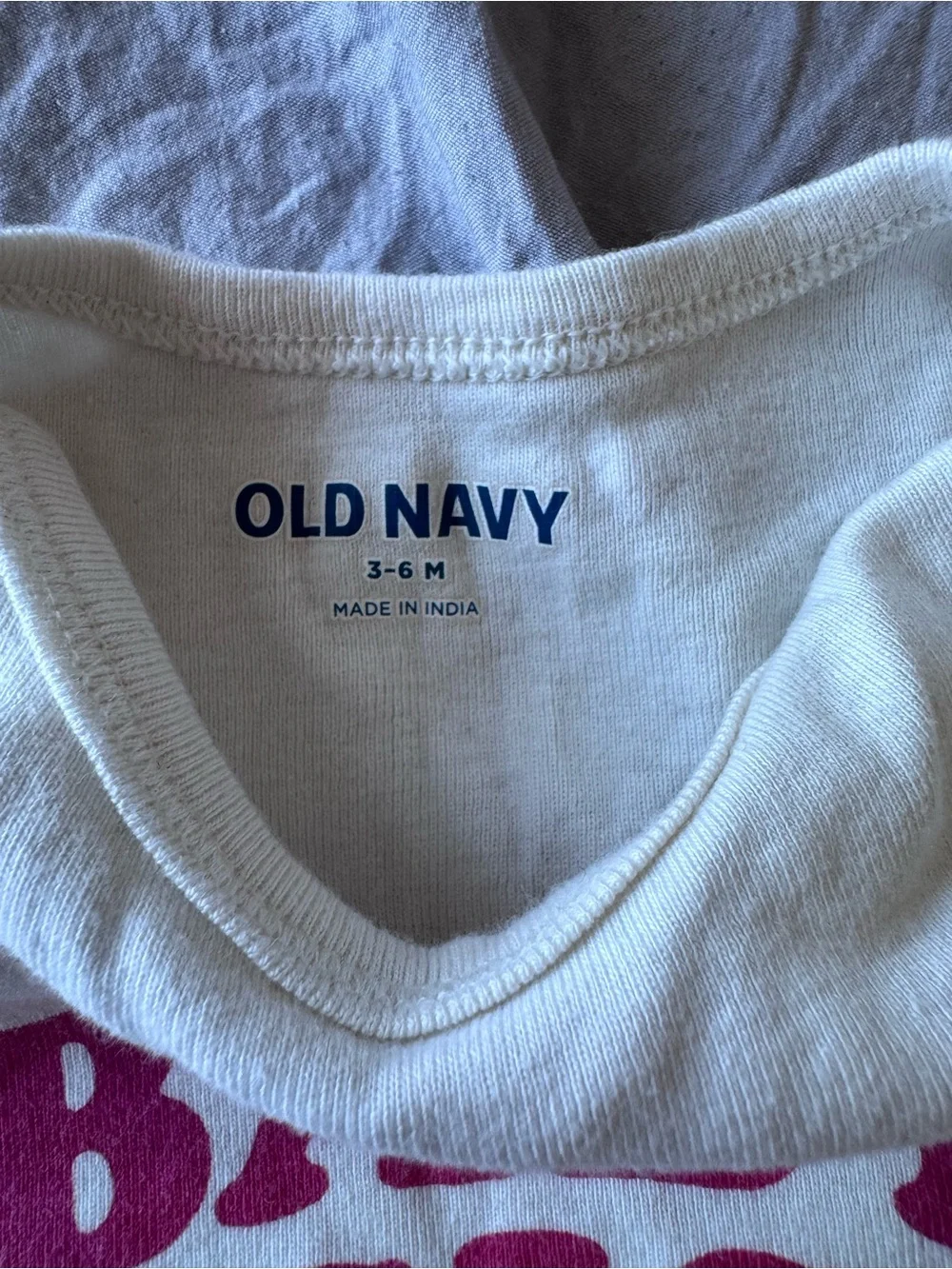 Old Navy White Baby Bodysuit with Pink 